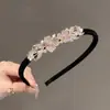Faixa de Cabeça de Veludo Coreano com Strass Laço Liga Metálica Grampo de Cabelo Joia Grampo de Cabelo Diamantado Antiderrapante Acessórios de Cabelo Venda por Atacado