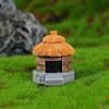 Musgo adornos micro paisaje casa de paja edificio antiguo Pabellón artesanías de resina decoraciones bonsái adornos