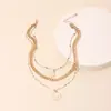 Europa y Estados Unidos Collar de Colgante Redondo Apilado Multicapa Transfronterizo para Mujer ins Viento Frío Ojo del Diablo Cuelga Cadena para Clavícula