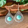 Aretes de Turquesa Europeos y Americanos Nuevos Aretes de Borla Bohemios Aleación Geométrica Retro Elegante Exagerada Joyería para la Oreja