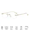 Gafas de sol con estampado de serpiente, patas metálicas finas, sin montura, borde cortado, lujo ligero, nicho, protección UV, gafas de cara descubierta, sin montura, lente plana