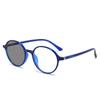 2307 gafas inteligentes miopes que cambian de color para hombre y mujer, montura redonda pequeña retro, gafas grises fotosensibles con grado de libro rojo pequeño