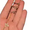 ¡Cadena de Hadas! Pulsera con Anillo de Borla de Flor Incrustada de Diamantes Estilo Celebridad de Internet, Joyería de Anillo Pulsera Integrada de Lujo Ligero de Nicho