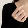 Anillo de Rejilla Geométrica Estilo Coreano para Mujer, Moda Retro, Versátil, Anillo Abierto Simple en Forma de Diamante, Anillo para Dedo Índice Hip-Hop