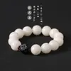 Pulsera Original de Jade Blanco Bodhi DIY Zen Antigua Simple de Círculo Único Varios Estilos Pulsera Completa