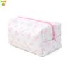 En stock bolsa acolchada con estampado de cerezas y forro de cuadros rojos para artículos de tocador, bolsa de viaje para cosméticos, bolsa para cuidado de la piel