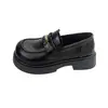 Mocassins de bico redondo, nova coleção primavera/outono 2026, estilo britânico, estilo JK japonês, sem cadarço, sapatos de peça única trançados, com sola grossa, sapatos pequenos de couro para mulheres