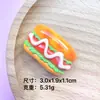 Juguete de comida de simulación de dibujos animados hamburguesa huevo resina accesorios pegamento de crema horquilla diy cuerda llavero decoración