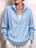 Europa Transfronteriza Comercio Exterior 2026 Otoño/Invierno Nuevo Estilo para Mujer Top de Punto Waffle con Abertura y Cuello Profundo en V