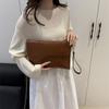 Cor Sólida Nova Bolsa Pequena Feminina 2025 Nova Simples Retrô de Mão Envelope Bolsa Pequena Quadrada Moda Estilosa Bolsa de Axila