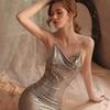 Lencería Sexy Femenina Sexy Lentejuelas Club Nocturno Diamante Tirantes Uniforme Traje Pasión Tentación Broma Pijama Falda Corta