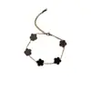 Pulsera de Acero Color Trébol de Cinco Hojas Transfronteriza Lujo Ligero Gama Alta Popular para Mujer Trébol de Cuatro Hojas Joyería de Mano de Acero Inoxidable