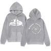 Moletom com capuz série tune com capuz estampa zíper suéter com zíper jaqueta cardigan americana