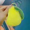 Piel de Conejo Sintética [Sin Diseño de Pera] Colgante Llavero de Coche Pera de Pato Estilo Ins Bola de Pelo Decoración de Mochila Regalo