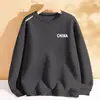 Sudadera gruesa de otoño e invierno para hombre, top informal de cuello redondo, chaqueta holgada, camiseta básica versátil, de manga larga y cálida