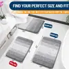 Juego de alfombrillas de baño de cachemir sintético a rayas degradadas, que incluye una alfombrilla de baño, una alfombrilla para el suelo del baño y una alfombrilla de entrada, todas ellas absorbentes, antideslizantes, resistentes a las manchas y fáciles de limpiar