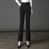 7063 otoño Weila Pantalones acampanados nuevos para mujer de mediana edad mamá mediana edad y ancianos talla grande otoño e invierno elástico cintura alta combinan con todo
