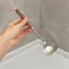 Mango de Madera de Nogal Imitación Cuchara Redonda de Alto Valor para el Hogar Acero Inoxidable Cuchara Redonda Pequeña Cuchara para Postres Occidentales Cuchara para Comer Cuchara de Sopa Grande