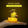 Bicicleta Elétrica Pato Amarelo Quebra-Vento Pato Turboalimentado Famoso na Internet Pato Social Capacete Pato Luzes de Tiktok Sino