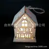 Splint de Tallado Láser Casa de Pájaros Colgante de Iluminación Casa de Pájaros de Madera Iluminación Casa de Pájaros Navideña Colgante LED de Casa de Pájaros