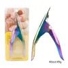 Herramientas de Manicura Nuevas Transfronterizas Tijeras Rectas de Titanio Coloridas Cortaúñas Franceses de Acero Inoxidable Tijeras para Uñas Postizas