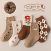 2023 Invierno Calcetines de Rizo Gruesos al Por Mayor Calcetines de Algodón Cálidos de Media Caña de Dibujos Animados para Niños Calcetines de Bebé al Por Mayor