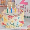 Vela de aniversário coreano INS decoração de bolo Net sobremesa vermelha festa de cozimento chama cor vela