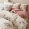 Outono e Inverno Novo Conjunto de Roupa de Cama de Algodão Escovado 60s Conjunto de Quatro Peças Algodão Puro Todo Algodão Espessado Quente Estampado Capa de Edredom Macia Suprimentos