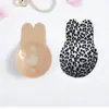 Cobre-mamilo Adesivo Silicone Orelha de Coelho Levanta-se Sutiã Sem Costas Autoadesivo Invisível Peça Única Push-Up Cobre-mamilo Coelho