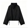 Moda europea y americana transfronteriza para mujer AliExpress superventas chaqueta casual con cuello alto y cordones