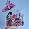 Caja de regalo con diseño de flor eterna, portátil, de acrílico, para San Valentín, confesión, propuesta de matrimonio, regalo de cumpleaños, disponible al por mayor.