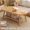 Mesa de Centro Pequeña para Uso Doméstico en Apartamentos Pequeños, Sala de Estar, Madera Maciza, Sensación de Alta Gama, Mesa de Té Pequeña, Nuevo Modelo 2026, Mesa Lateral Simple para Balcón, Mesa Pequeña