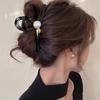 Presilha de pérola oversized feminina nicho alta qualidade presilha tubarão presilha adorno de cabeça grampo de cabelo traseiro acessórios de cabelo de acrílico
