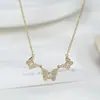 Collar de Cadena para Clavícula Mariposa con Zirconia Microincrustada, Bañado en Oro Real, Estilo Nuevo para Mujer, Moderno y Versátil, Exquisito Accesorio de Cadena para el Cuello