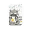 Funda para tarjeta de corazón de niña mapache estudiante de campus tarjeta de comida control de acceso a autobús insignia certificado cordón largo soporte protector