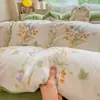 Juego de cuatro piezas de terciopelo de leche engrosado de invierno, funda de edredón con forro polar por ambos lados, sábana de coral fleece, funda de edredón y sábana bajera juego de tres piezas