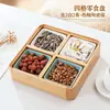 Prato de Frutas Estilo Japonês para Uso Doméstico, Bandeja de Lanches de Luxo Leve, Bandeja de Lanches para Mesa de Centro da Sala de Estar, Bandeja Dividida para Sementes e Frutas Secas