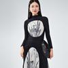 Cambia la Imagen y Publica una Camiseta OEM de Ropa Elegante Clase Nanyou Hecha a Medida con Cuello Elegante Semi Alto, Top Plisado Ajustado