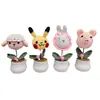 Oveja de lana tejida a ganchillo animal en maceta, cabeza de cerdo conejo Pikachu, decoración del hogar, importación transfronteriza, hecho a mano puro