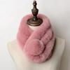 Bufanda de Felpa Estilo Coreano para Hombre y Mujer Invierno Imitación Piel de Conejo Rex Bufanda para Mujer Otoño e Invierno Bufanda Cuello Set para Estudiante Lindo