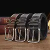 Cinto de Couro Retro Popular Transfronteiriço para Homens com Moldagem por Injeção de TPU, Cinto de Couro Bovino para Negócios para Homens Jovens e de Meia-Idade com Fivela de Pino