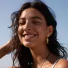 Pendientes de Acero de Titanio con Patrón de Martillo, Elegantes y Silenciosos, Pendientes de Lujo de Gama Alta, Pendientes Estilo Vacaciones, Joyería Transfronteriza de Acero Inoxidable para la Costa