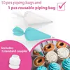 Juego de 54 piezas para decorar los lados del pastel, plato giratorio para pastel, juego de herramientas, juego de boquillas para decorar DIY, herramienta para crema de repostería, fondant