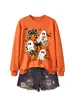 Amazon eBay estación independiente moda divertida versátil mujer fantasma calabaza murciélago lazo sudadera transfronterizo