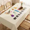 Toalha de Mesa Modelo Novo 2025, Sem Lavar, Impermeável, à Prova de Óleo, Resistente ao Calor, Toalha de Mesa de PVC para Mesa de Centro Simples de Desenho Animado