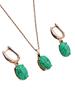 Meiyu Moda Transfronteriza Bohemia Retro Versátil Pendientes Colgantes y Collar Turquesa Set de Dos Piezas Turquesa para Mujer