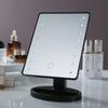 Espejo de Tocador con Almacenamiento para Escritorio LED con 16 Luces, Espejo de Tocador Giratorio 360 Grados para Escritorio, Espejo de Belleza Táctil