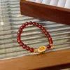 Pulsera de Cuentas de Fluorita Cristalina y Circonita Moda Lujo Ligero Pulsera de Gama Alta Temperamento de Nicho Joyería Versátil Venta al por Mayor