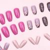 Unhas curtas pretas com glitter Coroa doce legal garota quente gradiente manicure Comércio exterior europeu e americano usar estilo de unha ins atacado