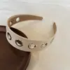 Faixa de Couro Personalizada de Aba Larga, Doce e Descolada, Novo Estilo, Faixa de Metal Simples Vazada Estilo Punk, Acessório de Cabelo, Adorno de Cabeça